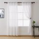 thumbnail image 2 of Cortinas Deconovo blancas transparentes de lino con diseño de rombos plateados para dormitorio, 132 cm de ancho x 213 cm de largo, 1 panel, 2 of 7