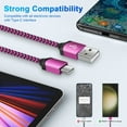 thumbnail image 4 of USB C Cable,FiveBox USB A to USB C Cables 6ft 4pack Android Type C Charging Cords 3A Fast USB C Charger Cables Nylon Braided USB C Charging Cable USB to Type C Cable 6ft(Rose,White,Purple,Blue), 4 of 8