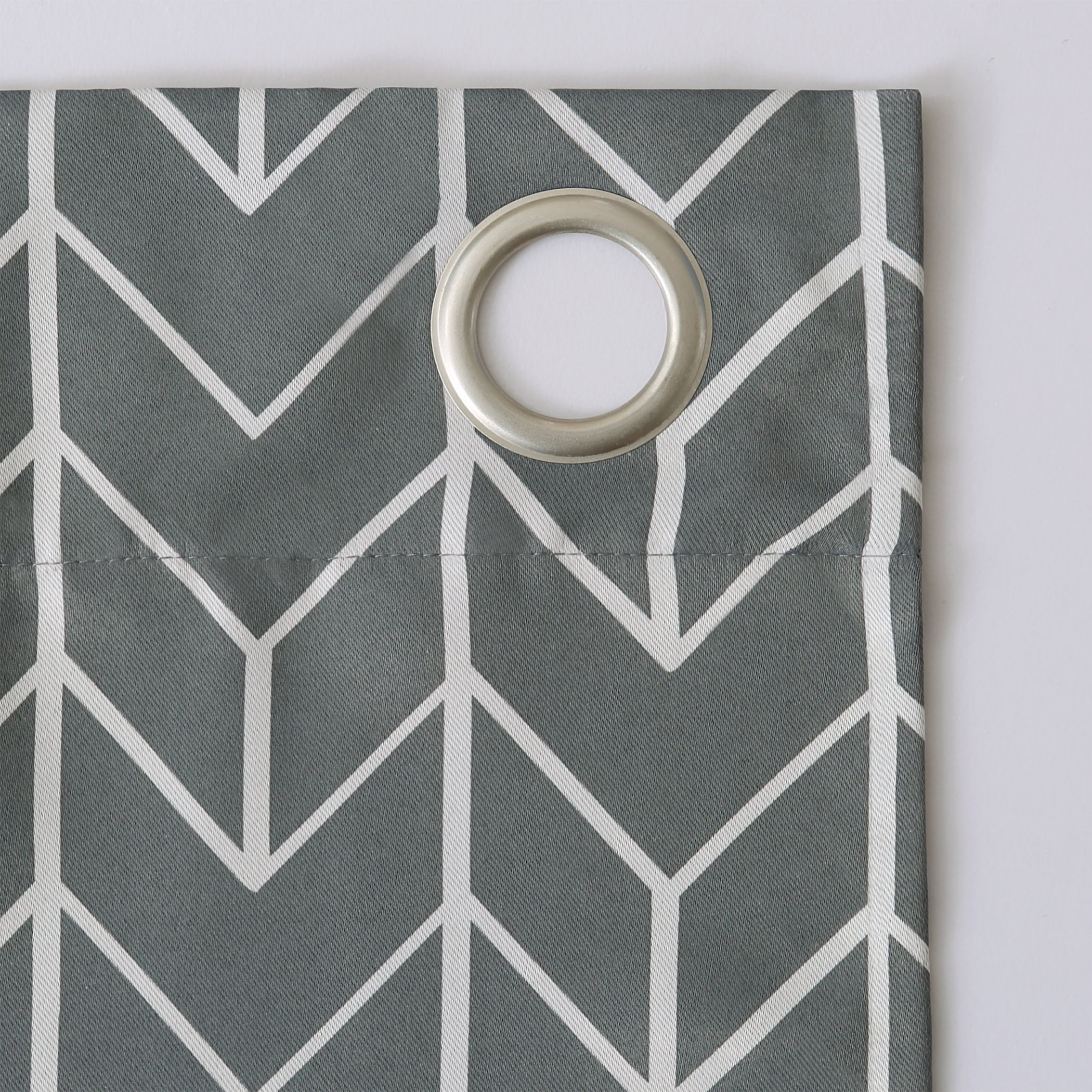 Sun Zero Kenwood Chevron Blackout Grommet Curtain Panel, 40"X84", Gray