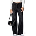 thumbnail image 6 of Women's High Waist Jeans, Baggy Wide Leg Denim Pants, Stretchy Comfortable Jeans for Women, Casual Loose Fit Trousers, Daily Wear and Outfit Essentials-Black, 6 of 7
