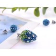 thumbnail image 2 of Cute Sapphire Blue Green Small Eggplant Rhinestone Fashion Pendant Earring Set, 2 of 4