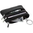 thumbnail image 4 of Women's Genuine Leather Coin Purse Mini Pouch Change Wallet with Keychain (Black), 4 of 4