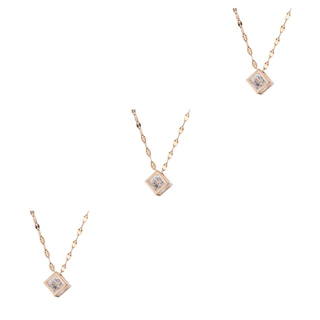 Guardoinrt Pendant Necklace Collar Choker Rhinestone Jewelry Personalized Present Type 2 Rose Gold 3Set