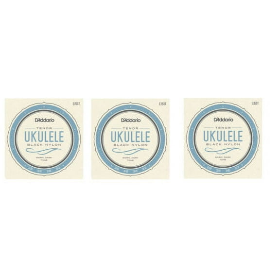 D'Addario Ukulele Strings 3-Pack Black Nylon EJ53T Uke Tenor