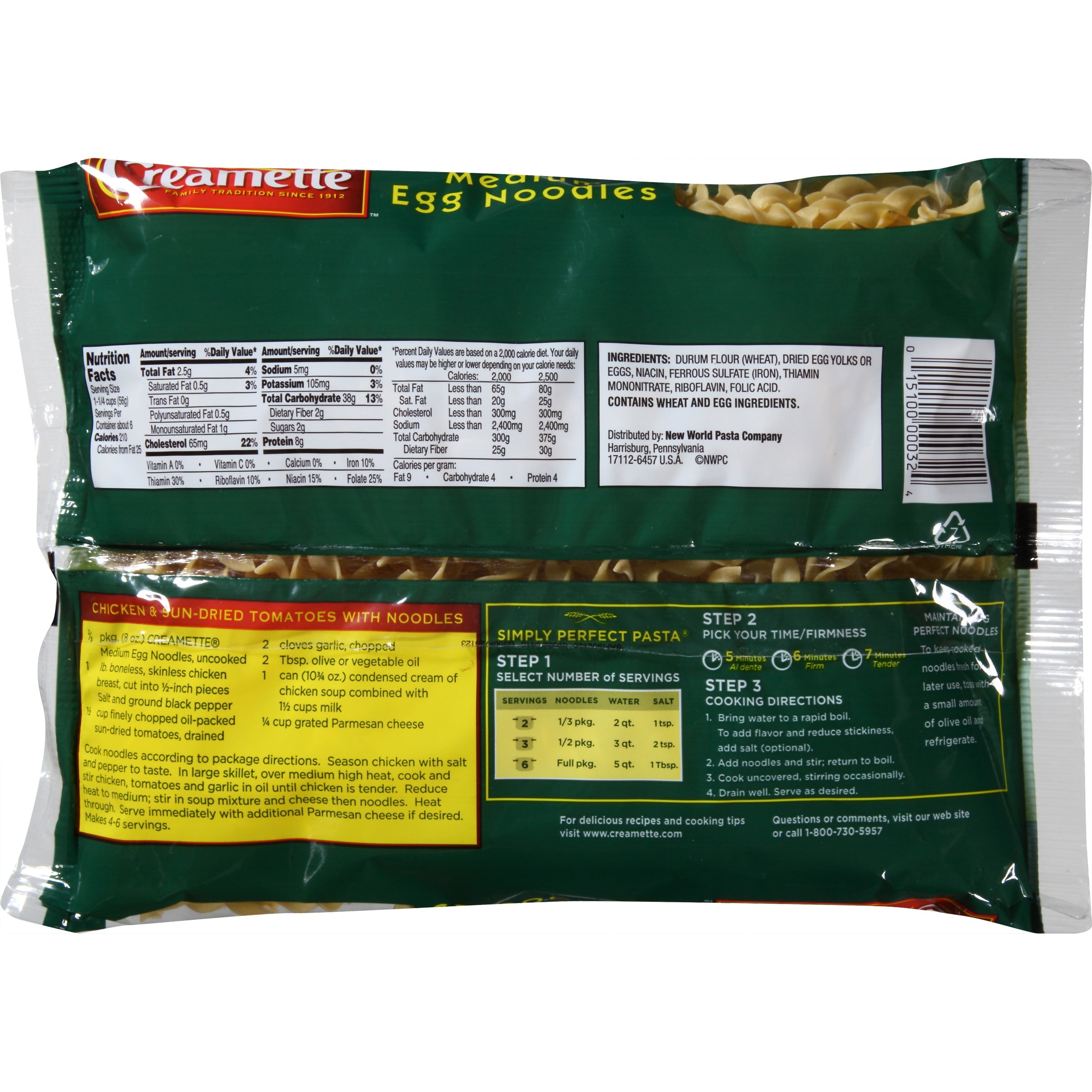 (3 pack) Creamette 12 oz Medium Egg Noodle Pasta