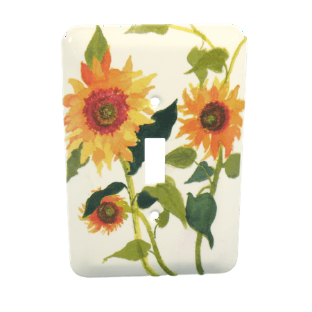 Leviton Sunflowers Painted Metal Light Switch Wallplate Cover