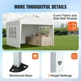 thumbnail image 6 of VEVOR Pop Up Canopy, 10 x 10 FT Instant Canopy Portable Gazebo with 3 Sidewalls & 2 Ventilated Windows, Height Adjustable Pop-Up Outdoor Shelter Tent for Events, Patio, Backyard, Party, Parking, 6 of 9