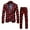 Red, variant on ZHOUCHANKIDS Mens Valentine's Day Two Piece Suit Set Featuring A Full Rose Print Design On Jacket And Pants White XXXL