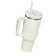 thumbnail image 3 of Taza de vacío de 40oz de capacidad Ultra grande, taza aislada color crema con tapas, pajitas para oficina, viajes, escuela, 3 of 10
