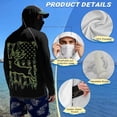 thumbnail image 4 of SEANATIVE Men's Sun Hoodie for Fishing, Long Sleeve Shirt UV Protection Cooling Full Coverage Fishing Pullover Top with Built-in Face Mask Neck Gaiter, S, Deer American Flag Camo Green, 4 of 7