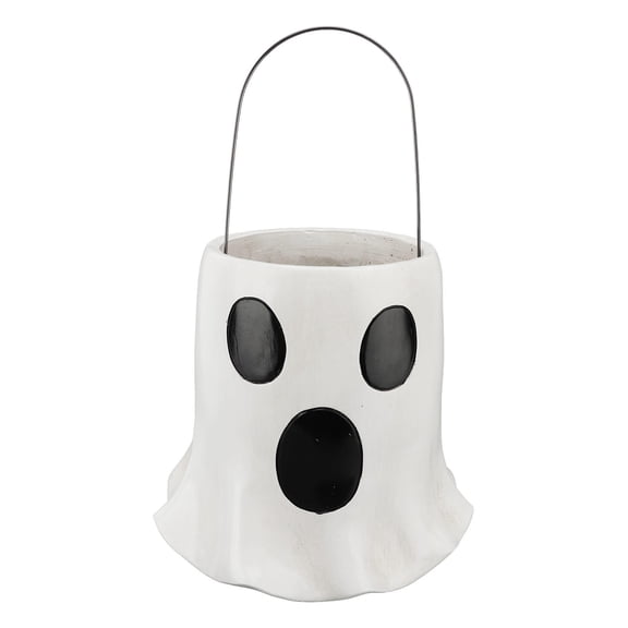 BIMZUC Ghost Resin Bucket Vase – Multifunctional Plant & Candy Bowl, Humorous Halloween Decor, Weather‑Resistant Resin, 4.72"x3.94"