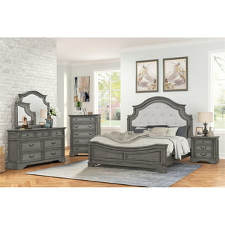 Roundhill Furniture Maderne Traditional 5-Piece Wood Bedroom Furniture ...