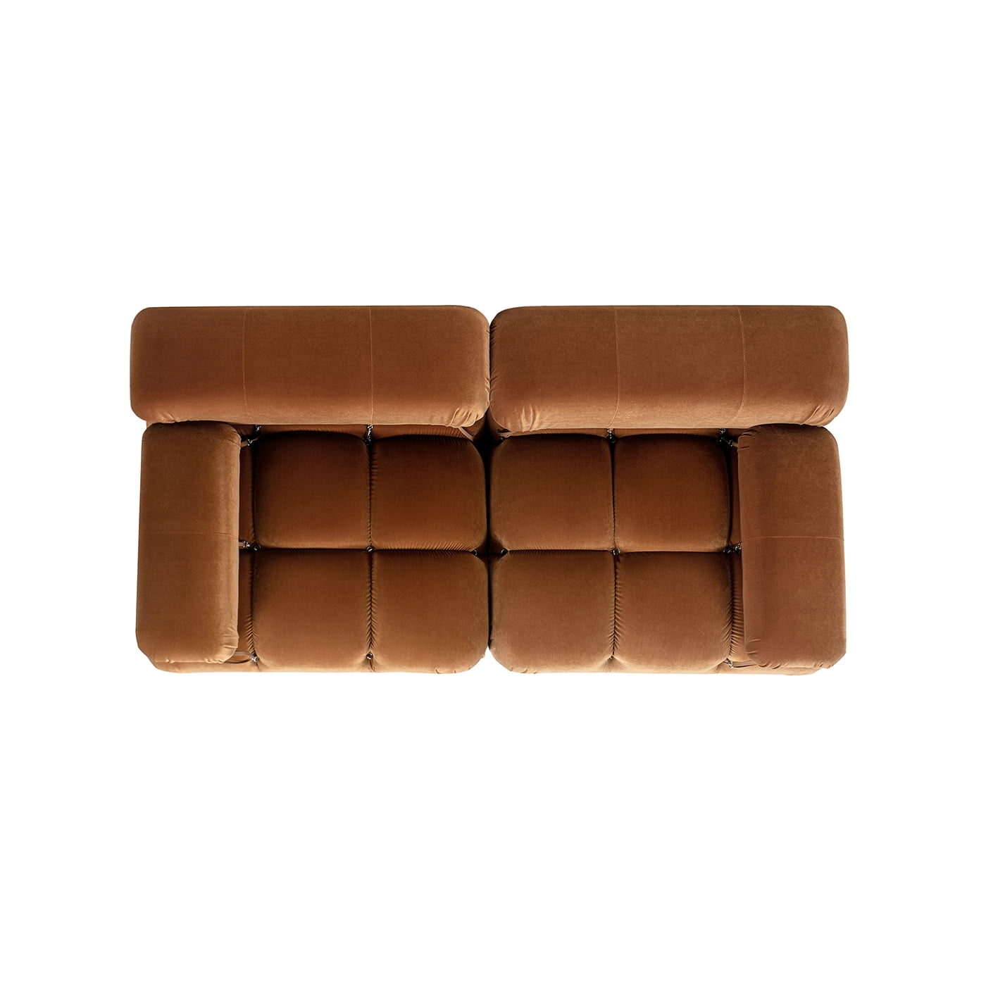 Jennifer Taylor Home Marcel 72.5" Bubble Modular Modern 2-Piece Loveseat Sofa, Burnt Orange Performance Velvet