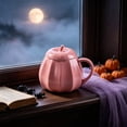 thumbnail image 4 of Twfbrm Halloween Ceramic Mug, Cute Pumpkin Shaped Ceramic Coffee Mug with Handle and Lid, Fall Decorative Pumpkin Mug, Creative Heat Resistant Ceramic Tea cup for Home, Office, Thanksgiving, 4 of 6