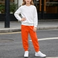 thumbnail image 6 of Vetsdori 2 Pieces Outfits Sets for Boys Pockets Solid Color Crew Neck Athletic, Long Sleeve Tops and Joggers Winter Elastic Waist Cotton Kids Clothing Casual, Orange, Size: 1-2 Years, 6 of 9