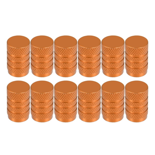 Tapas de vástago de válvula de neumático universal, tapas de vástago de válvula para coche, SUV, bicicleta, camiones, motocicletas, 17mm, aleación de aluminio, naranja, 12 piezas