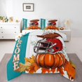 thumbnail image 1 of YST Ensemble de Douillette de Football, Ensemble de Literie « Happy Fall Y'all » Grand Lit pour Enfants Garçons Filles, Couette Réversible de l'Action de Grâce, Courtepointe Citrouille Érable avec 2 Taies d'Oreiller Chambre, 1 of 4
