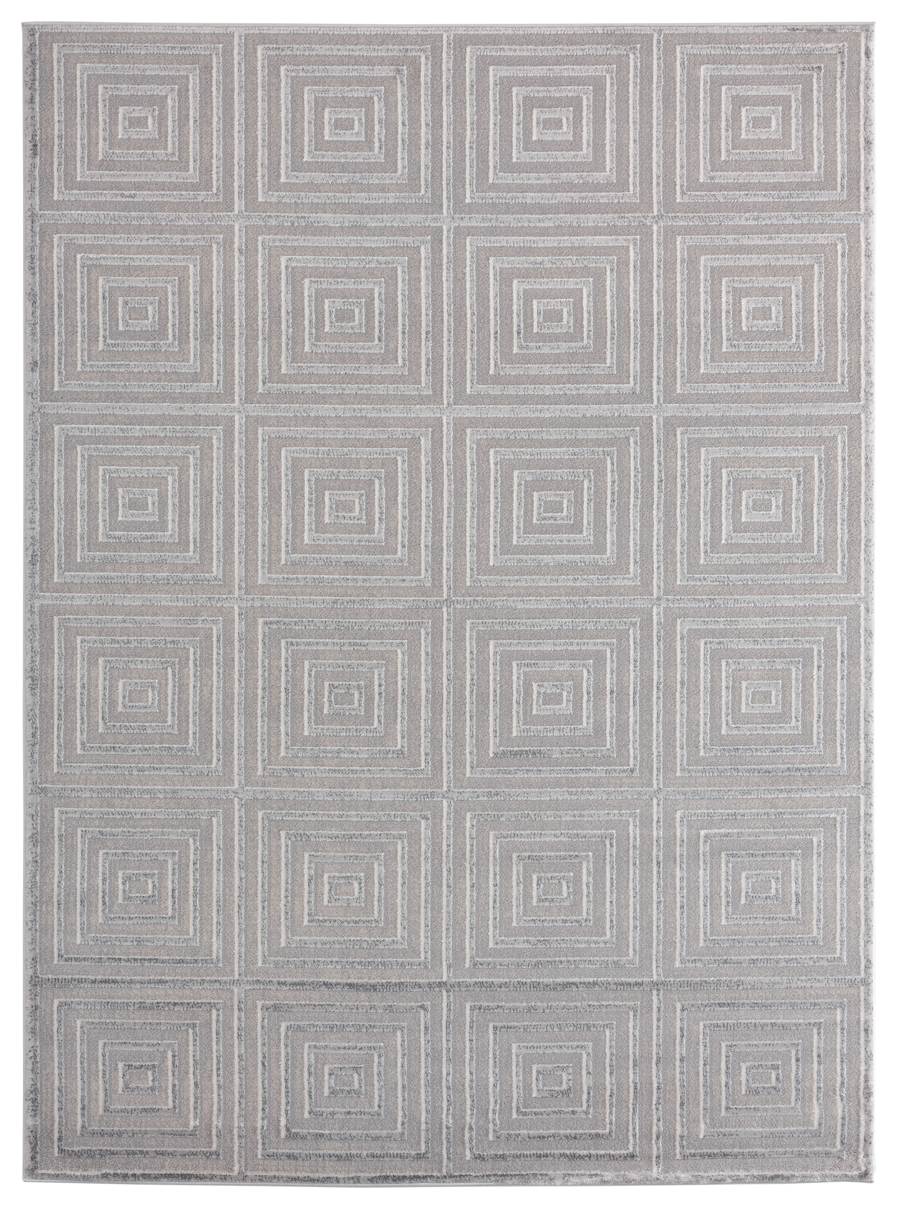 United Weavers Rasbora Piraya Contemporary Geometric Area Rug, Silver, 7'10" x 7'10"