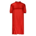 thumbnail image 6 of IROINNID Savings Formal Dress for Women Wedding Guest Homecoming Party Elegant Color Round Neck Fold Puff Sleeve Dress,Red, 6 of 6