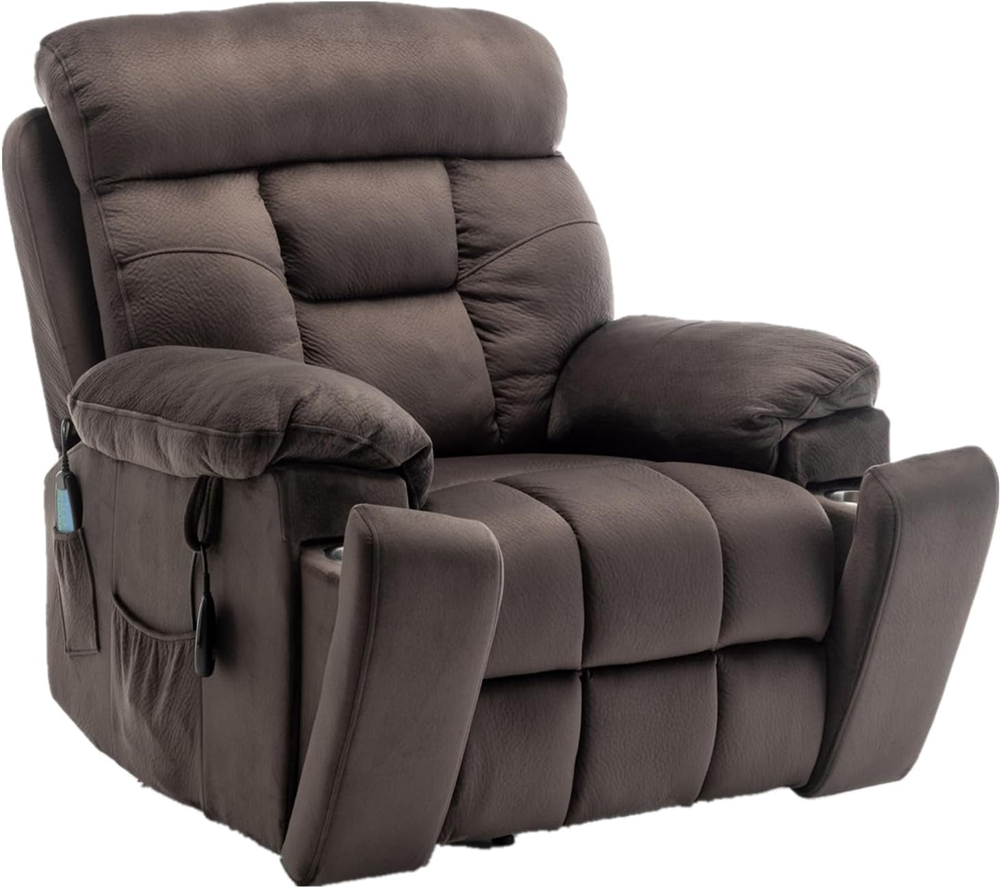 Lift Recliner for Big and Tall Seniors, Lift Chair with Heat and Vibration Massage, 2 Side Pockets, 2 Cup Holder, 2 Remote, OKIN Motor