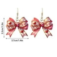 thumbnail image 3 of Bfogop 2D Acrylic Bow Earrings for Women Red Ball Bow Earrings Pearl Bowknot Drop Earrings Anniversary Chrsitmas Valentine's Jewelry Holiday Gift for Women Holiday Accessories, 3 of 6