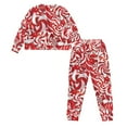 thumbnail image 5 of Yuyamidu Candy Canes Pjs for Women Set 2 Pieces Christmas Pajama Tops with Long Sweatpants Size XL Red Casual Long Sleeve Sleepwear Comfy Home Wear with Drawstring, 5 of 7