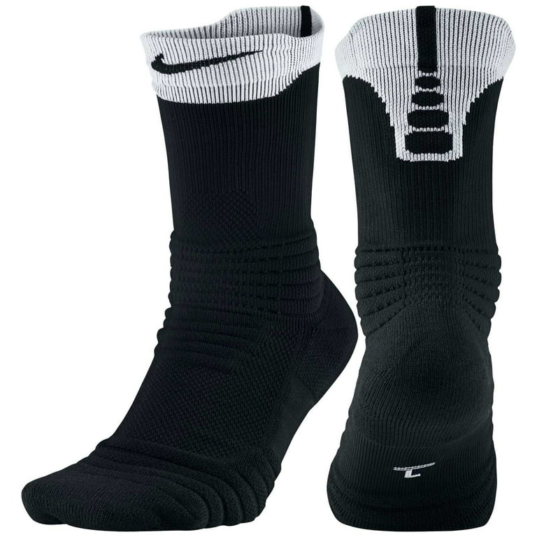 minusválido Rápido La oficina Nike Elite Versatility Crew Basketball Socks - Black/White/Black - S -  Walmart.com