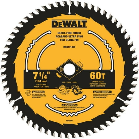 UPC: 0885911574549 | DeWalt DWA171460 Circular Saw Blade Tungsten Carbide 60-Tooth x 7-1/4 In. – Quantity 1