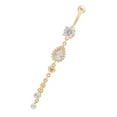thumbnail image 2 of pitrice Round Zircon Fringe Navel Belly Button Rings Plated Copper Umbilical Nail Studs Body Piercing Buckle Jewelry, 2 of 7