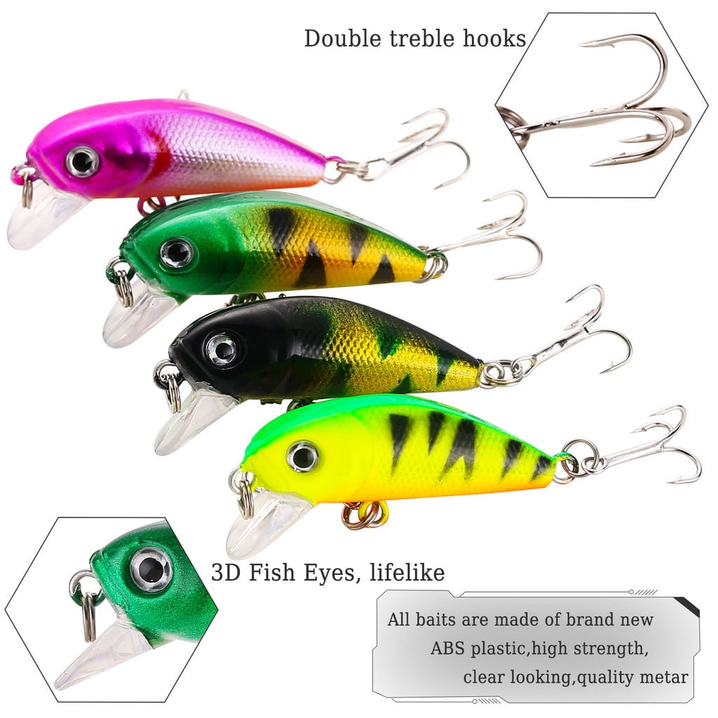 4PCS Fish bait Set Wobbler Hard Fishing Lures Jigs Anti-corrosion Low Hook