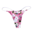 thumbnail image 1 of Gibobby Bragas elásticas para mujer Bragas con estampado mujer, Tanga, colores opcionales, lencería Sexy, Tanga, calzoncillos con espalda en T, bragas cómodas suaves tiro bajo （Rosa， XL), 1 of 4