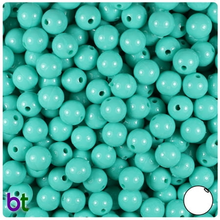 8 Mm Turquoise Heart - BeadTin Light Turquoise Opaque 8mm Round Craft Beads (300pcs)