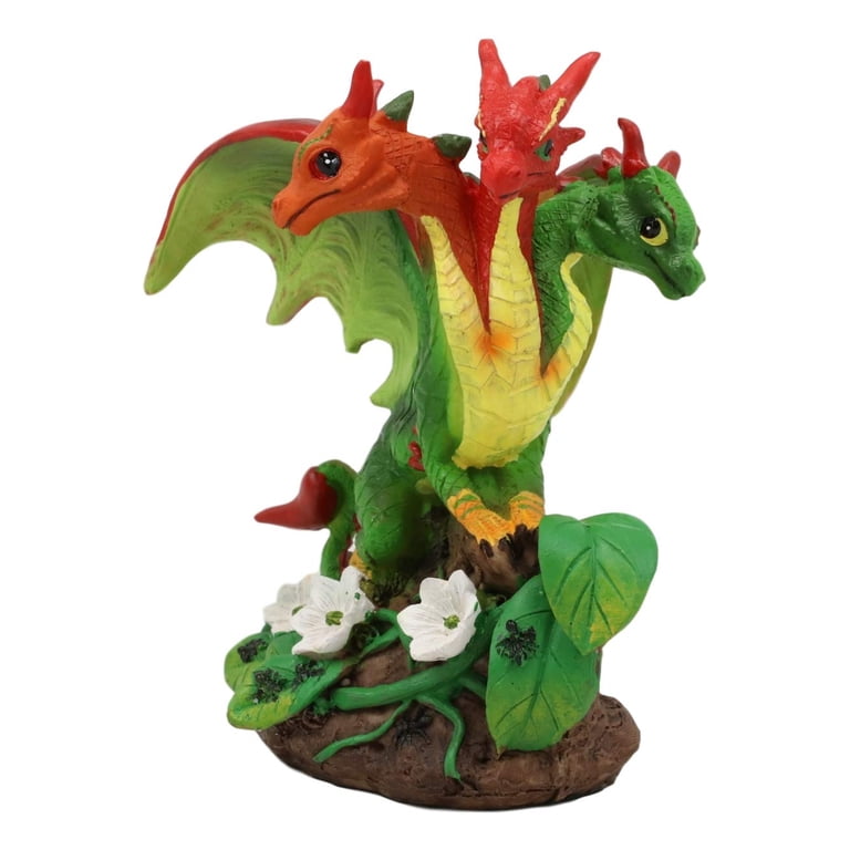 Ebros Colorful Garden Fruits and Berries Green Dragon Statue by