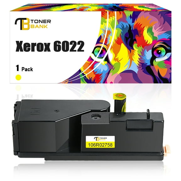 Toner Bank 1-Pack Compatible Toner Cartridge Replacement for Xerox 106R02758 Xerox Phaser 6020 6022 Xerox WorkCentre 6025 6027 Printer Yellow
