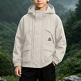 thumbnail image 3 of MexChoioe Kids Full Zip and Snap Button Hooded Rain Jacket Long Sleeve with Utility Pockets Water Resistant Holiday Outdoor Playwear Windbreaker for Boys, 3 of 7