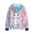 thumbnail image 3 of FUIALDOLG Girls Sweatshirt Cute White Cat Print Hoodie Cozy Soft Winter Jacket Coat with Pocket Zip Up Hoodie for Girls, Size XL, 3 of 7