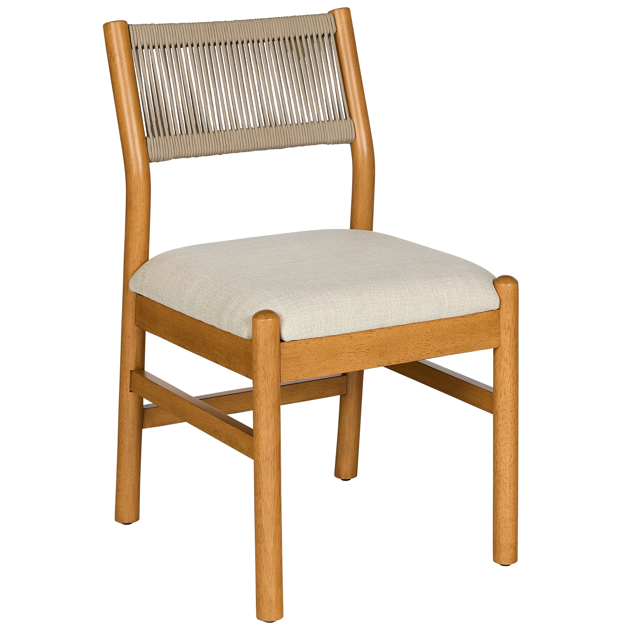 Better Homes & Gardens Lillian Fluted Dining Chairs Set of 2, Light Honey and Cream Upholstery