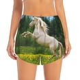 thumbnail image 2 of KLL Horse Rearing Up In The Field Pattern Shorts Women,Athletic Shorts High Waisted Running Shorts Pocket Sporty Short Gym Elastic Workout Shorts-Small, 2 of 7