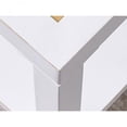 thumbnail image 4 of Contemporary Square Coffee Table White Metal Frame Luxe Gold Glass Top Ideal for Living Room Bedroom, 4 of 6