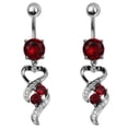 thumbnail image 1 of Nuevo Ombligo Stud de acero inoxidable Unisex con incrustaciones de diamante colgante ombligo, 1 of 5