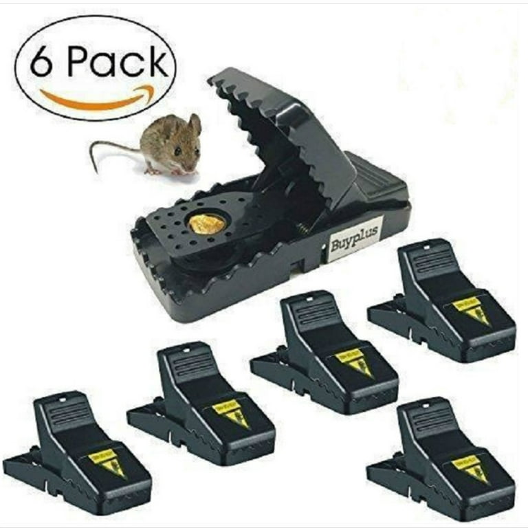 Mouse Traps, Mice Traps for House, Small Mice Trap Indoor Quick Effective Sanitary Safe Mouse Trap Catcher for Family - 4 Pack, Black