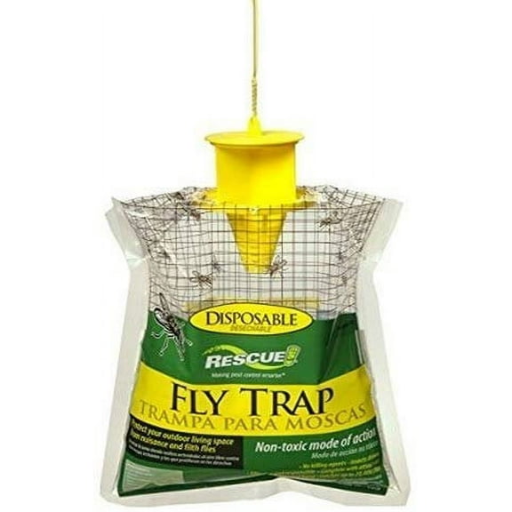 RESCUE! Disposable Fly Trap FTD - Non-Toxic Trap for Flies - Pack of 8