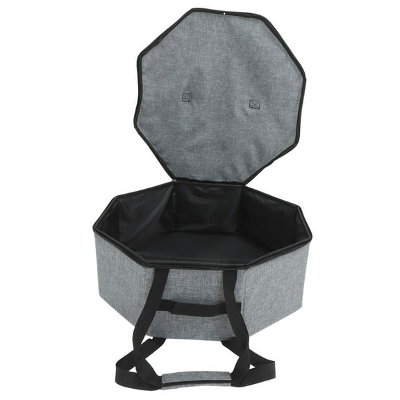 ibasenice Large Capacity Round Hat Storage Box in Light Grey Foldable for Easy Carry