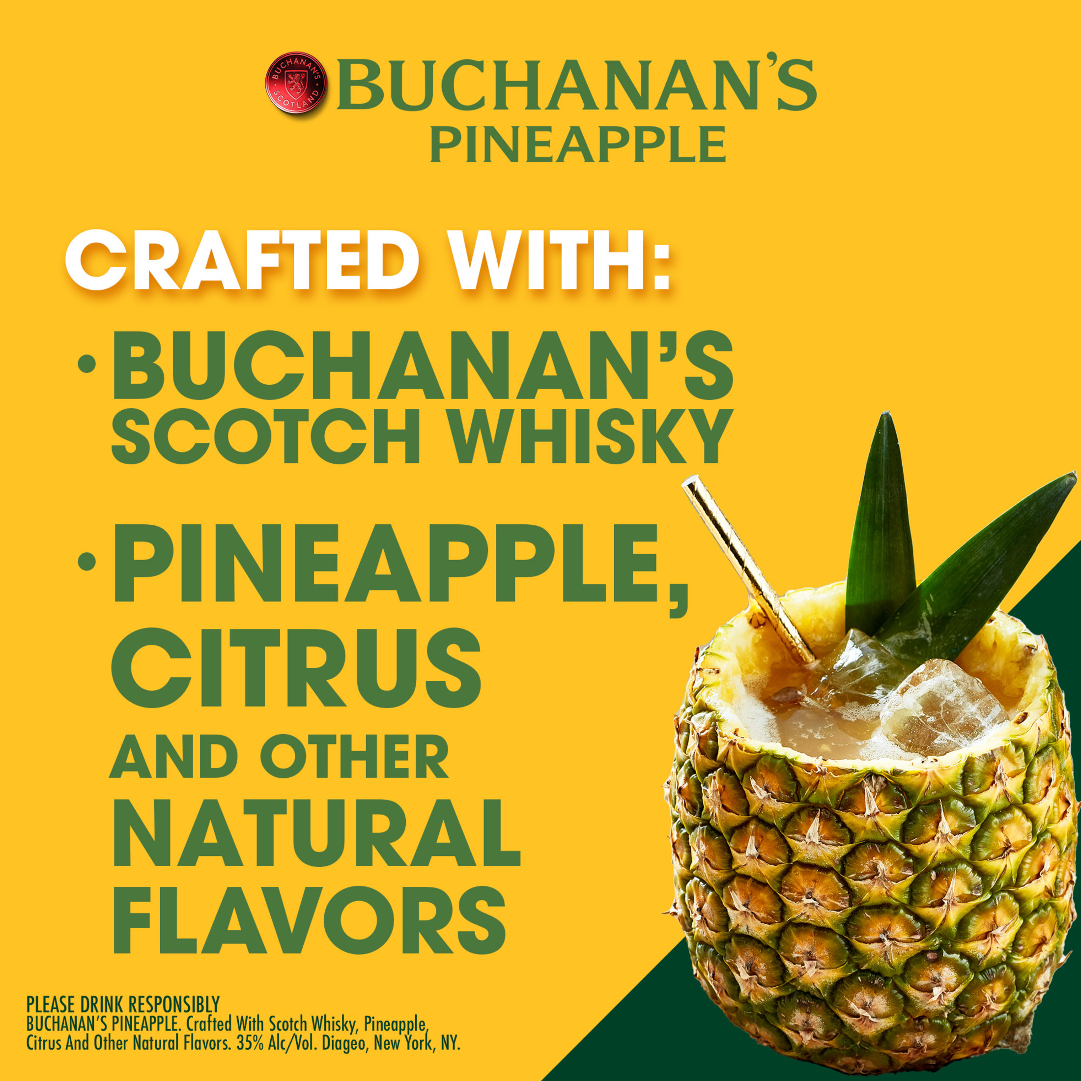 Buchanan's Pineapple Scotch Whisky with Citrus Flavors, 750 ml, 70 Proof