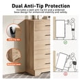 thumbnail image 6 of CHITOOMA 5 Drawer Dresser Wooden, Fluted Tall Dresser for Bedroom, Chest of Drawers for Living Room Hallway, Natural, 6 of 8