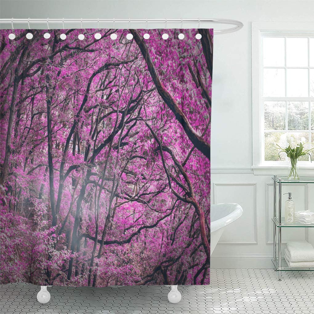 KSADK Black Landscape Amazing Pink Forest Colorful Abstract Shower ...