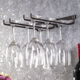 thumbnail image 3 of Wine Glass Holder Wall Mounted, Double Row Upside Down Stemware Metal Rack Hanging Under Cabinet Wine Glass Rack Organizer for Kitchen Hanging Glass Storage Rack, 3 of 8