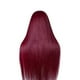 thumbnail image 2 of Peluca Larga, Lisa, Color Vino Tinto 99J, 70 Cm | 10 % Cabello Humano + 90 % Fibra Resistente Al Calor | Cabello Sintético Suave y Resistente Al Calor Hasta 160 °C | 180 % de Densidad, Atado a Media, 2 of 7