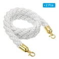 thumbnail image 3 of Uxcell Stanchion Rope, 2 Pack 1.5m/5Ft Barrier Rope Twisted Post Ropes with Snap Hooks, White Golden, 3 of 6