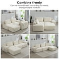 thumbnail image 6 of Newest L-Shaped Sectional Couches for Living Room with Memory Foam & Steel Frame - Convertible Sofa Bed, Corduroy Fabric Compression Sofa, Modular Couch for Apartments,Bedrooms,Home Theate,White, 6 of 8